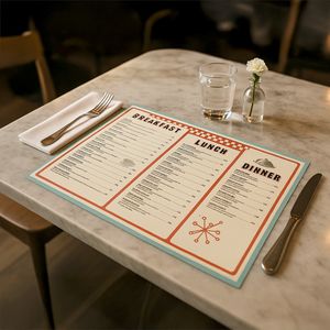 Show details for Disposable / Placemat Menus - Restaurant & Café