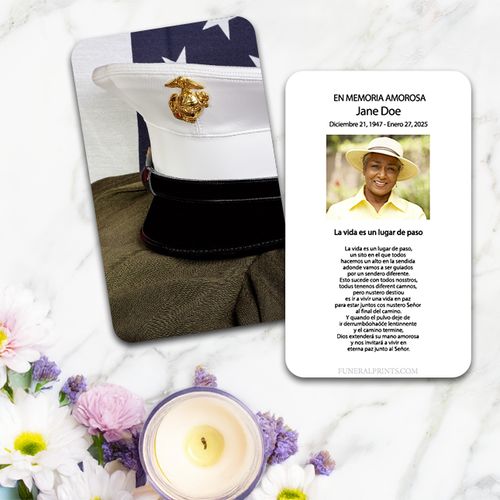 Show details for Marine Cap Spanish Prayer Card