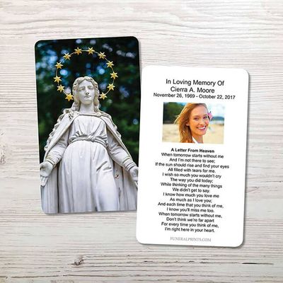 Show details for Statue of Virgin Memorial Card