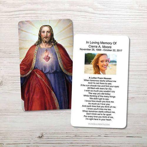 Show details for Jesus Sacred Heart Memorial Card