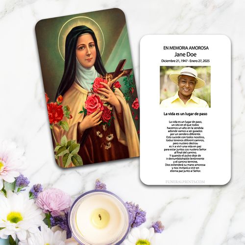 Show details for St. Therese Spanish Prayer Card