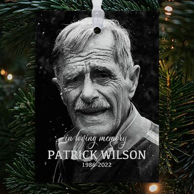 Show details for Single Photo Rectangle Custom Glass Ornament