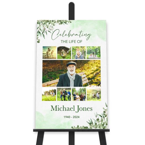 Show details for Green Watercolor Collage Poster
