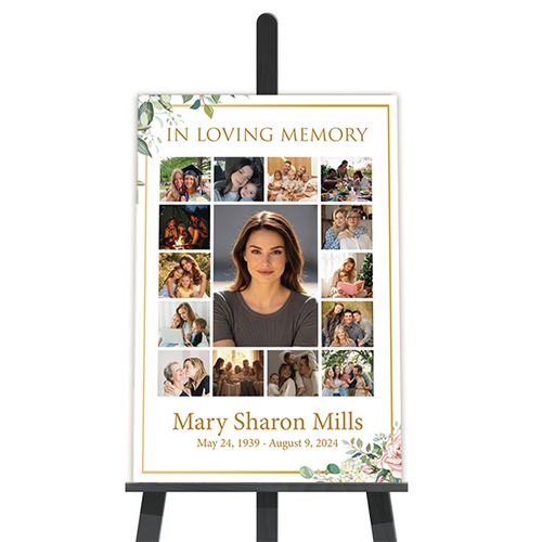 Show details for Floral Collage Funeral Poster
