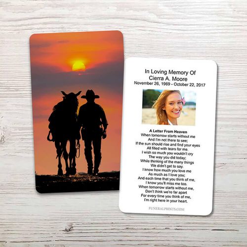 Show details for Cowboy Memorial Card