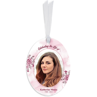 Show details for Pink Floral Oval Ornaments