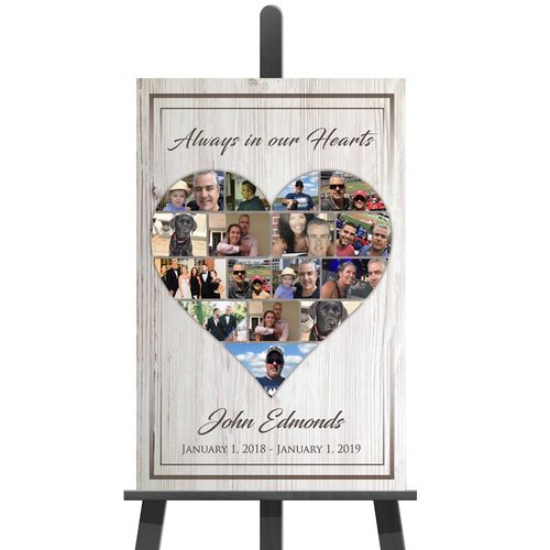 Show details for Heart Collage Funeral Poster