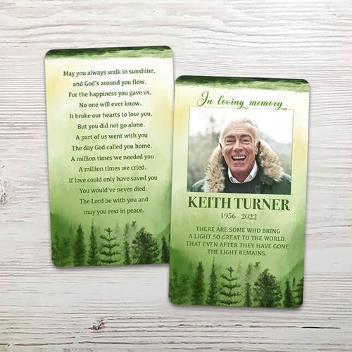 Show details for Green Scenery Watercolor Memorial Card