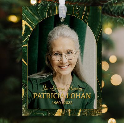 Show details for Green Geode Rectangle Ornament