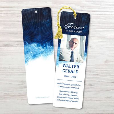 Show details for Blue Watercolor Memorial Package