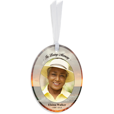 Show details for Ocean Sunset Oval Ornaments