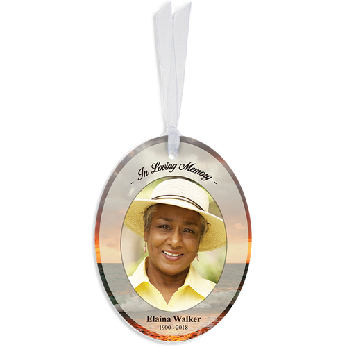 Show details for Ocean Sunset Oval Ornaments