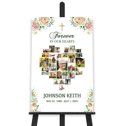 Show details for Cross Heart Collage Poster