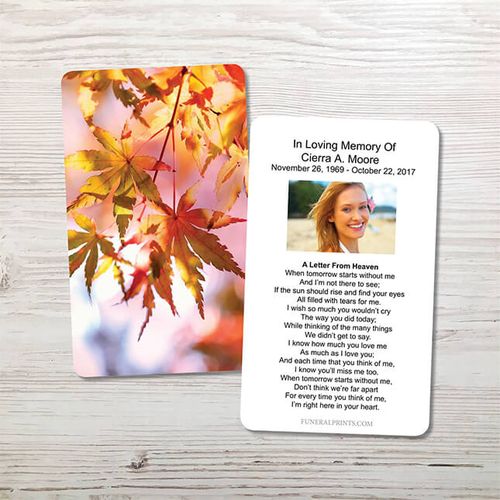 Show details for Leaves of Fall Memorial Card