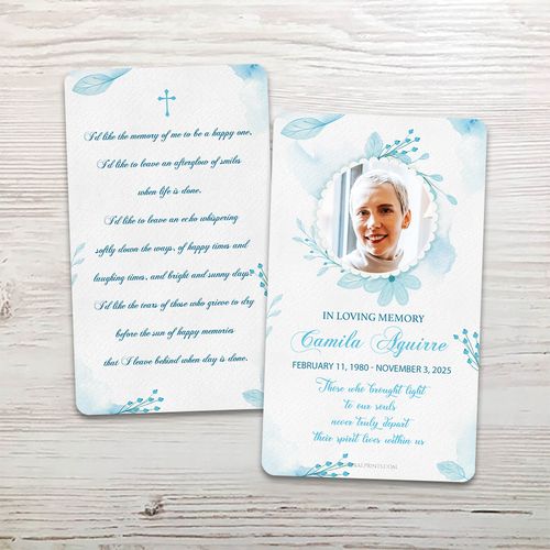 Show details for Vintage Blue Cross Memorial Card