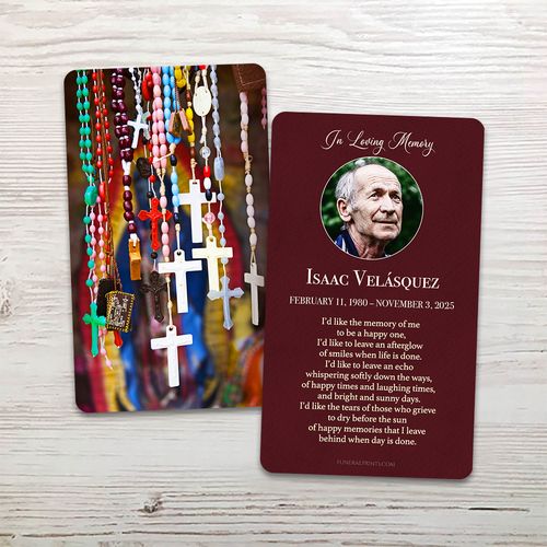 Show details for Rosaries English Memorial Card