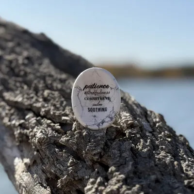 Show details for Patience White Howlite Worry Stone 