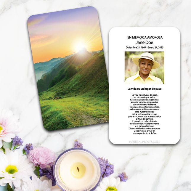 Show details for Mountain Rainbow Spanish Prayer Card