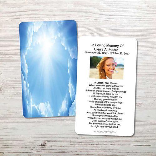 Show details for Angelic Blue Clouds Memorial Card