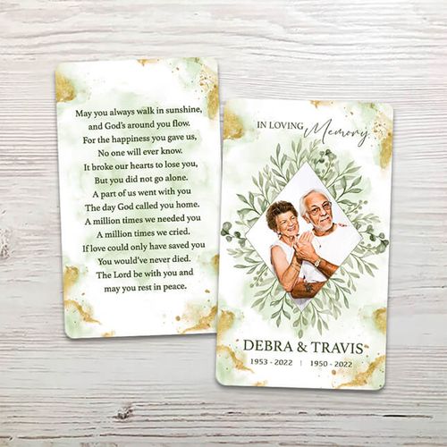 Show details for Green Leaf Memorial Card