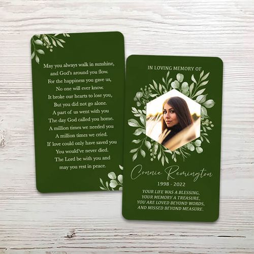 Show details for Olive Leaf Memorial Card