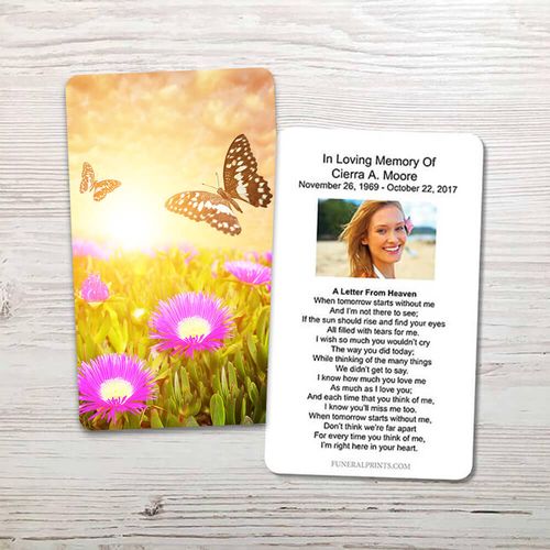 Show details for Butterflies Memorial Card