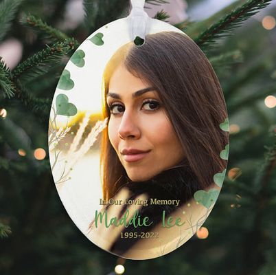 Show details for Heart Leaf Oval Ornament