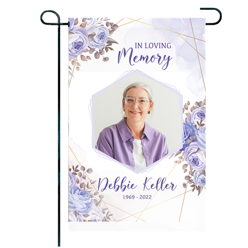 Show details for Purple Gold Floral Garden Flag