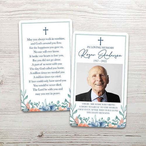 Show details for Multi Floral Religious Memorial Card