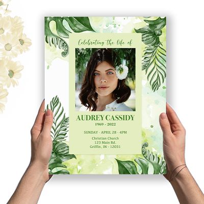 Show details for Green Leaf Watercolor Premium Program (8.5x11)