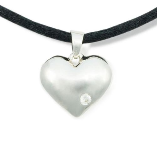 Show details for Sparkling Heart Cremation Pendant - Sterling Silver