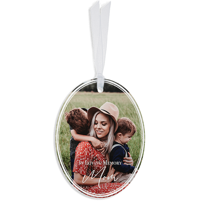 Show details for White Border Oval Ornament