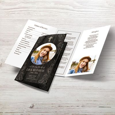 Show details for Rustic Light Brown Trifold Program