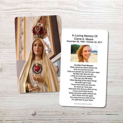 Show details for Our Lady Fatima 1 Memorial Card