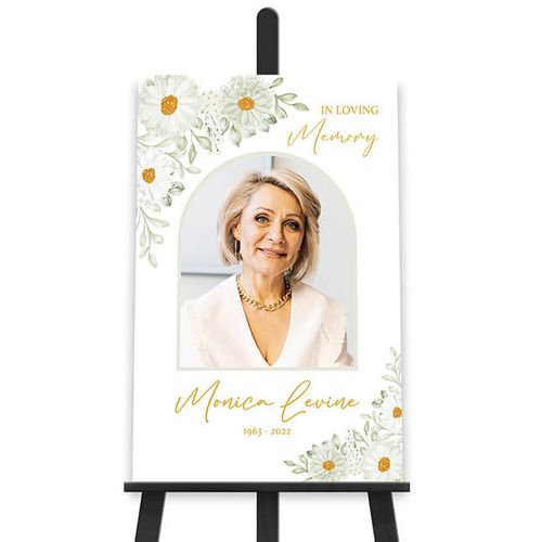Show details for White Floral Border Poster