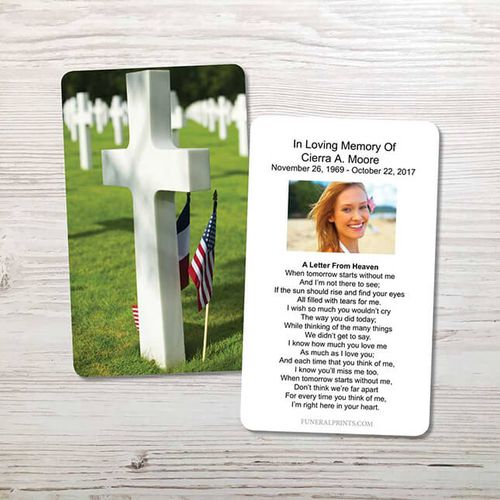 Show details for Cross Military Cemetary Memorial Card