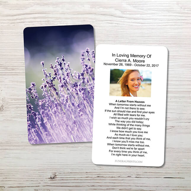 Show details for Lavender Lights Memorial Card