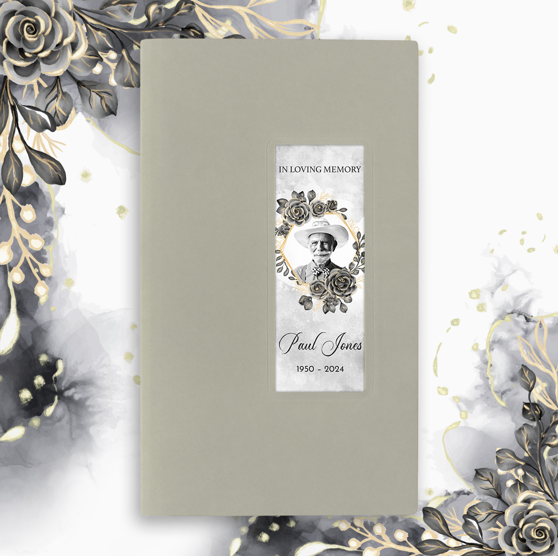 Show details for Black Gold Floral Guest Book - Gray