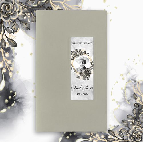 Show details for Black Gold Floral Guest Book - Gray