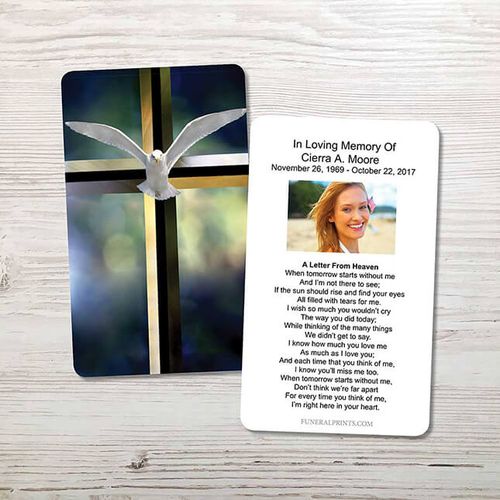 Show details for Dove & Cross Memorial Card