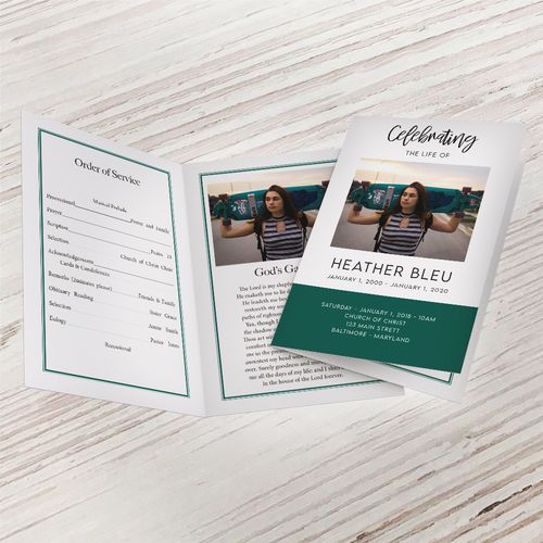 Show details for Contemporary Green Funeral Program (MegaEdit)
