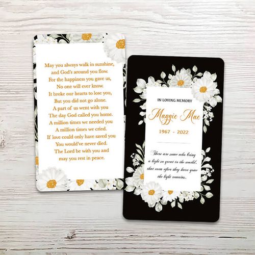 Show details for White Floral Memorial Card