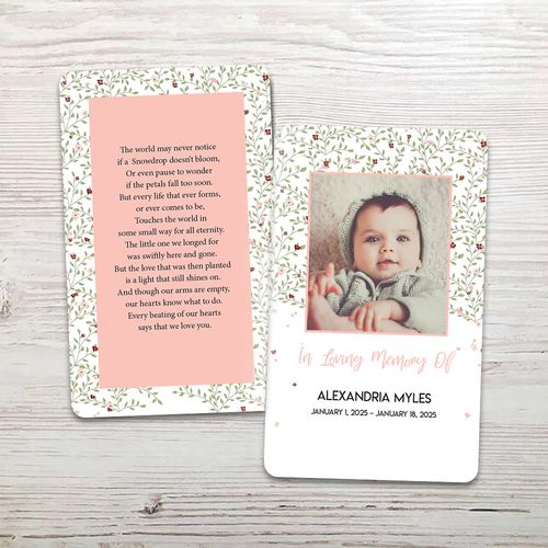 Show details for Baby Girl Memorial Card