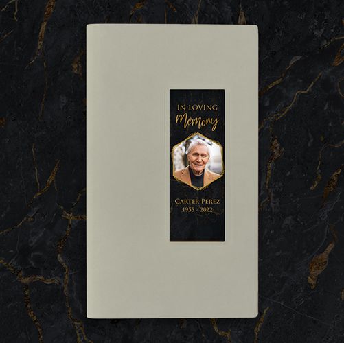 Show details for Black Marble Guest Book - Gray