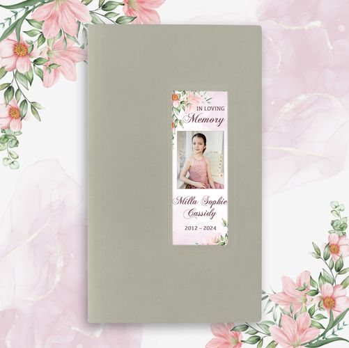 Show details for Pink Gold Floral Guest Book - Gray