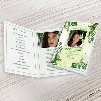 Show details for Green Leaf Watercolor Premium Program (8.5x11)