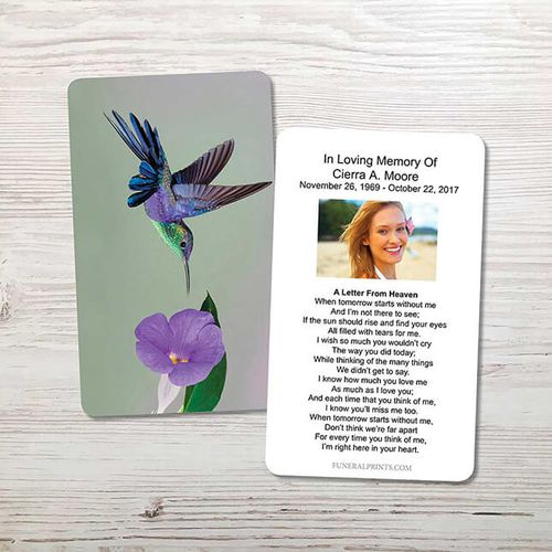 Show details for Hummingbird Memorial Card