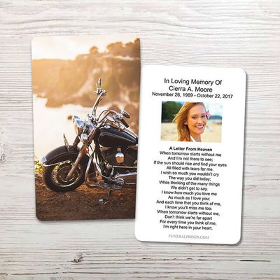 Show details for Motorcycle Memorial Card