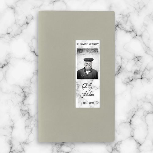Show details for White Marble Guest Book - Gray