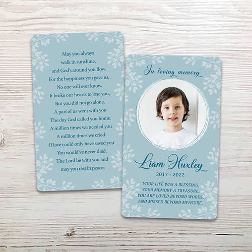 Show details for Leaves Silhouette Memorial Card